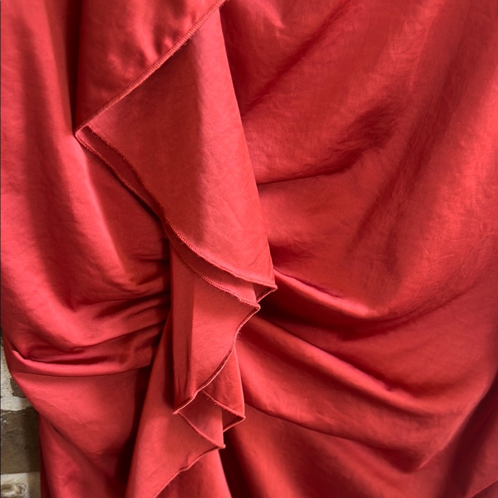 Orange Sleeveless Ruffle Top - Picture 3 of 4